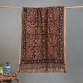 Maroon - Handloom Cotton Natural Dyed Block Print Pedana Kalamkari Towel 43
