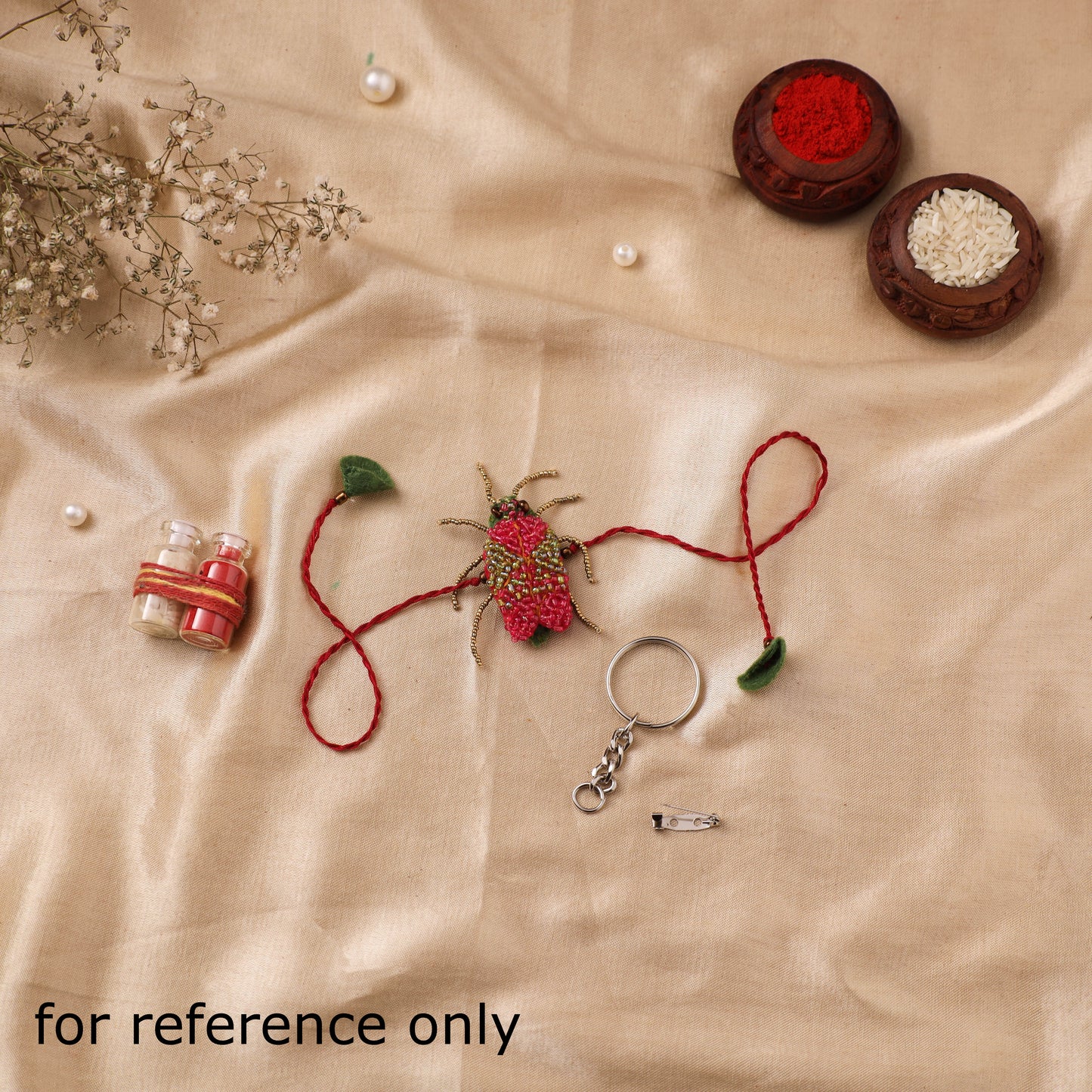 Cockroach - Reusable Hand Embroidered Bead Work Rakhi 06