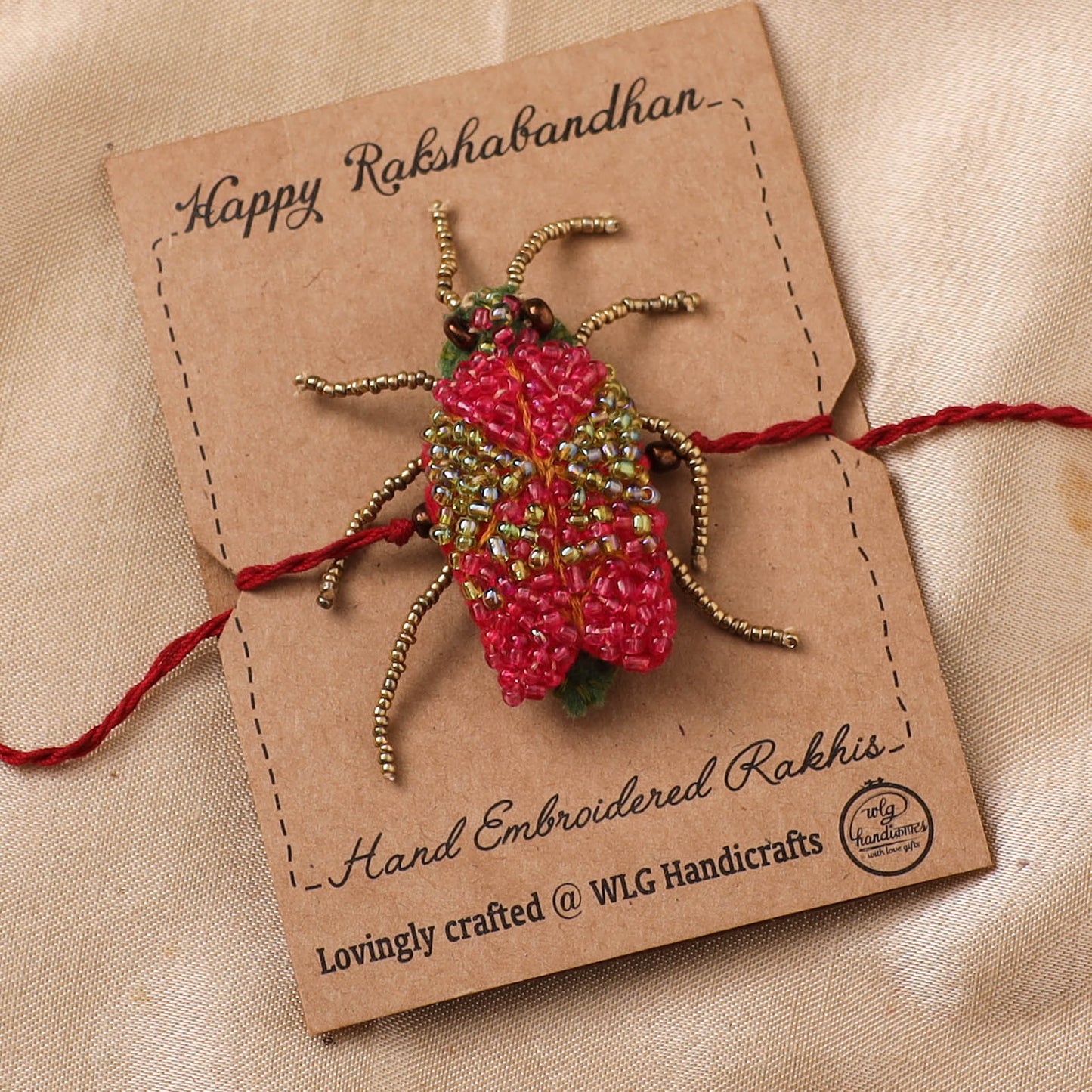 Cockroach - Reusable Hand Embroidered Bead Work Rakhi 10