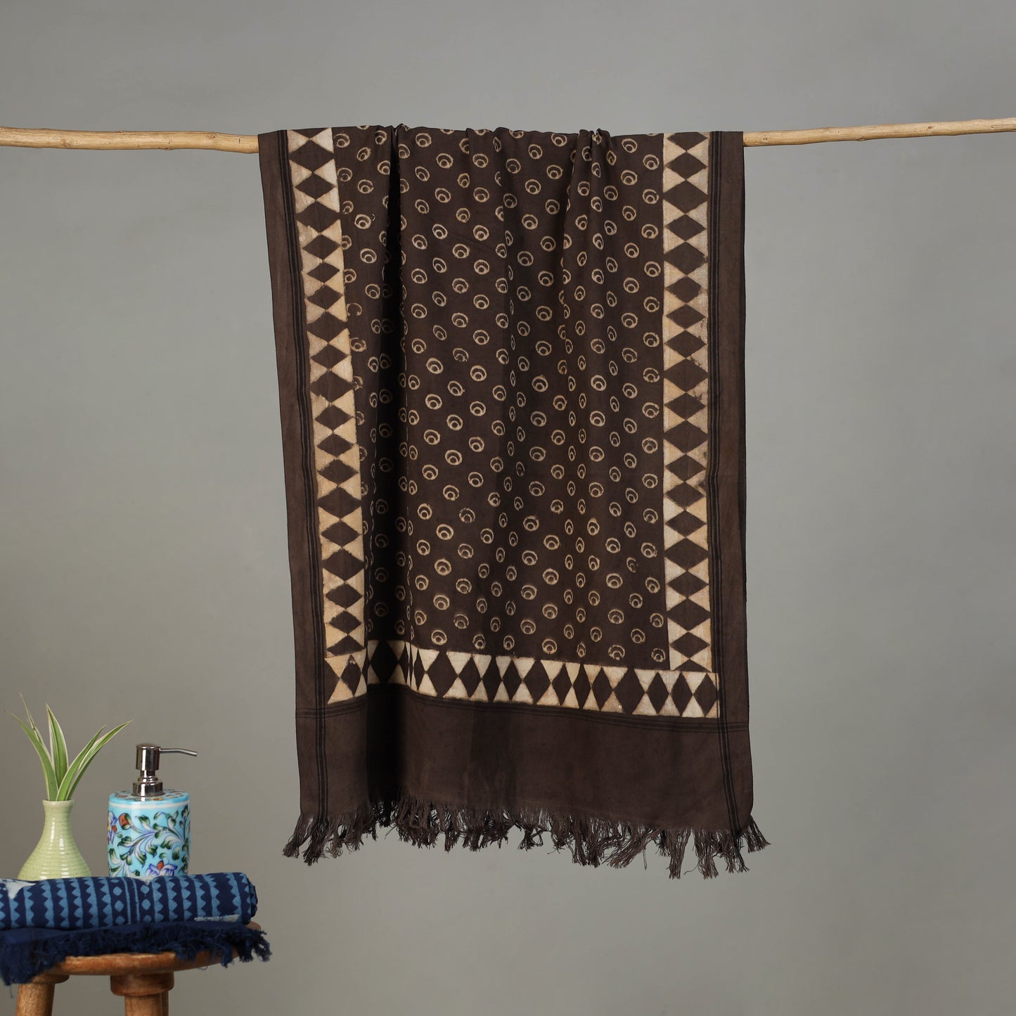 Pipad Hand Block Print Natural Dyed Pure Handloom Cotton Towel 27