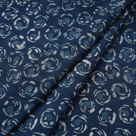 Blue Hand Block Print Cotton Indigo Bagru Fabric