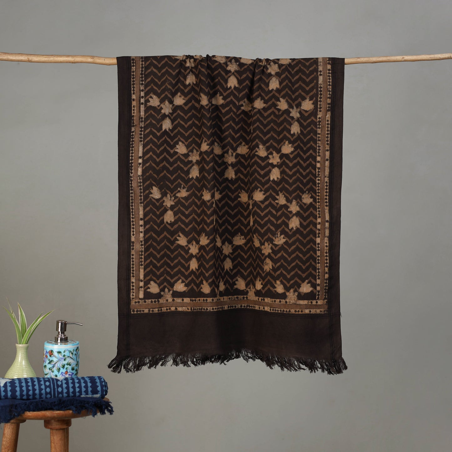 Pipad Hand Block Print Natural Dyed Pure Handloom Cotton Towel 28