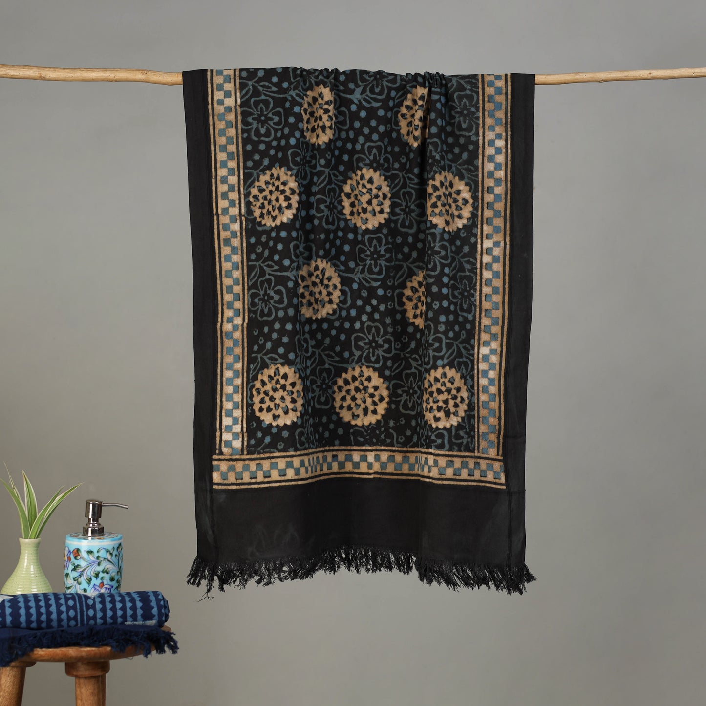 Pipad Hand Block Print Natural Dyed Pure Handloom Cotton Towel 29