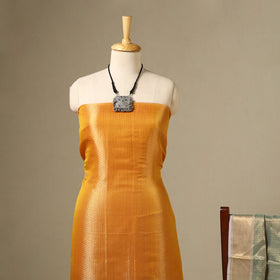 Yellow - 2pc heavy tissue zari handloom cotton maheshwari