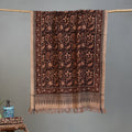 Brown - Handloom Cotton Natural Dyed Block Print Pedana Kalamkari Towel 47