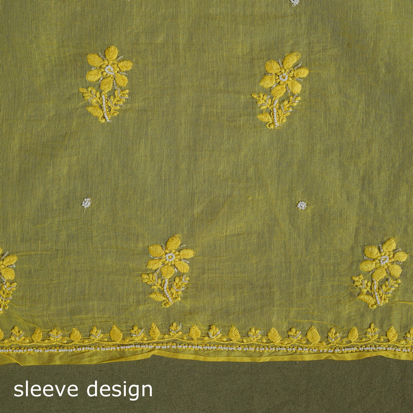 Hand Embroidery 2pc Mul Chanderi Chikankari Dress Material