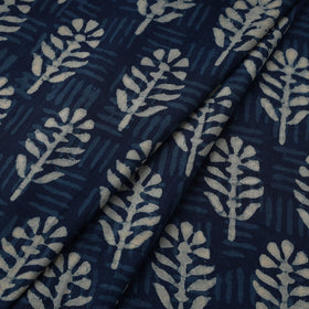Blue Hand Block Print Cotton Indigo Bagru Fabric