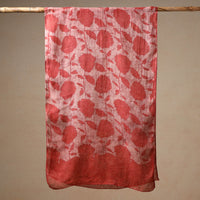 Maroon - Bindaas Block Printed Natural Dyed Linen Handloom Stole 03