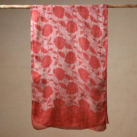 Red - handloom natural dyed linen bindaas stole 03