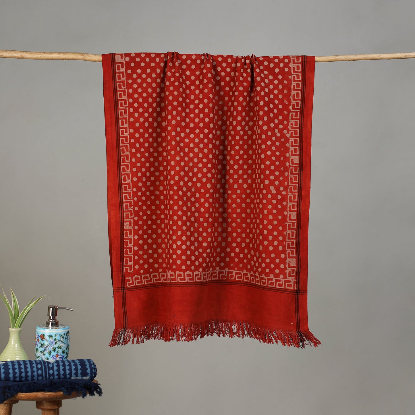 Pipad Hand Block Print Natural Dyed Pure Handloom Cotton Towel 32