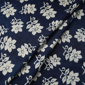 Blue Hand Block Print Cotton Indigo Bagru Fabric