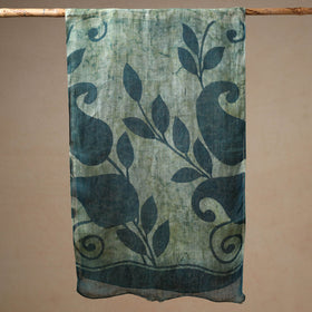 Buy Handloom Block Print  Natural Dyed Linen Bindaas Stole