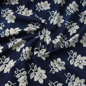 Blue Hand Block Print Cotton Indigo Bagru Fabric