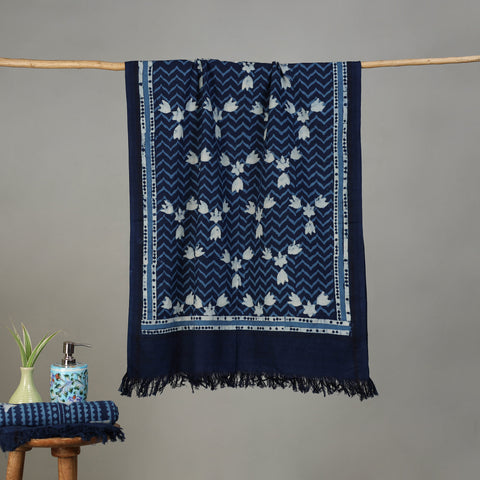 Pipad Hand Block Print Natural Dyed Pure Handloom Cotton Towel 35