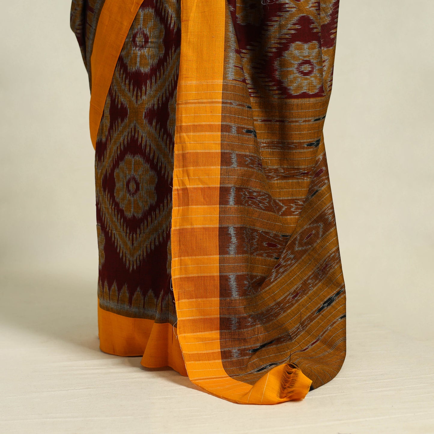 Buy Red Ikat Handloom Cotton Sambalpuri Saree