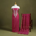 Pink - hand embroidery 2pc mul chanderi chikankari