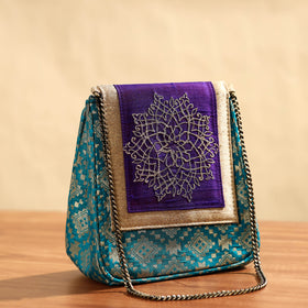  Fabric Embellished Embroidered Party Hand Bag 