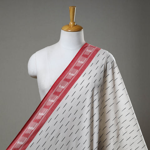 Buy White Cotton Pochampally Ikat Fabric