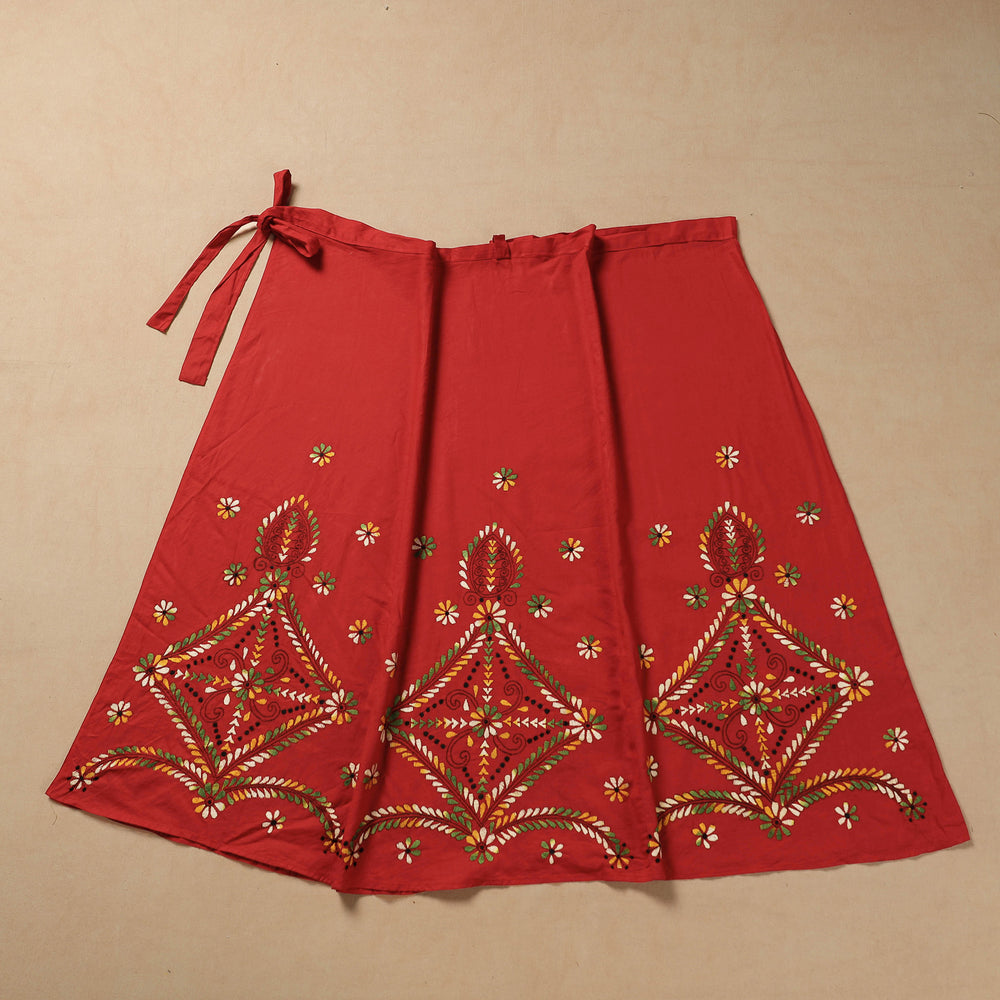 kantha embroidery skirt