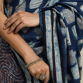 Buy Blue Bindaas Art Natural Dyed Cotton Block Print Saree