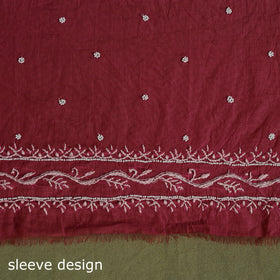 Pink - hand embroidery 2pc mul chanderi chikankari