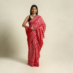 Buy Pink Ikat Handloom Cotton Sambalpuri Saree
