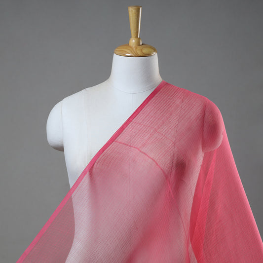 Pink - Plain Kota Doria Weaving Cotton Fabric 18