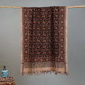 Maroon - Handloom Cotton Natural Dyed Block Print Pedana Kalamkari Towel 54
