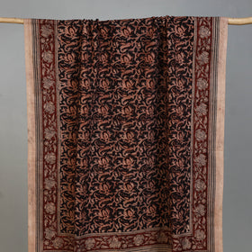 Maroon - Handloom Cotton Natural Dyed Block Print Pedana Kalamkari Towel 54