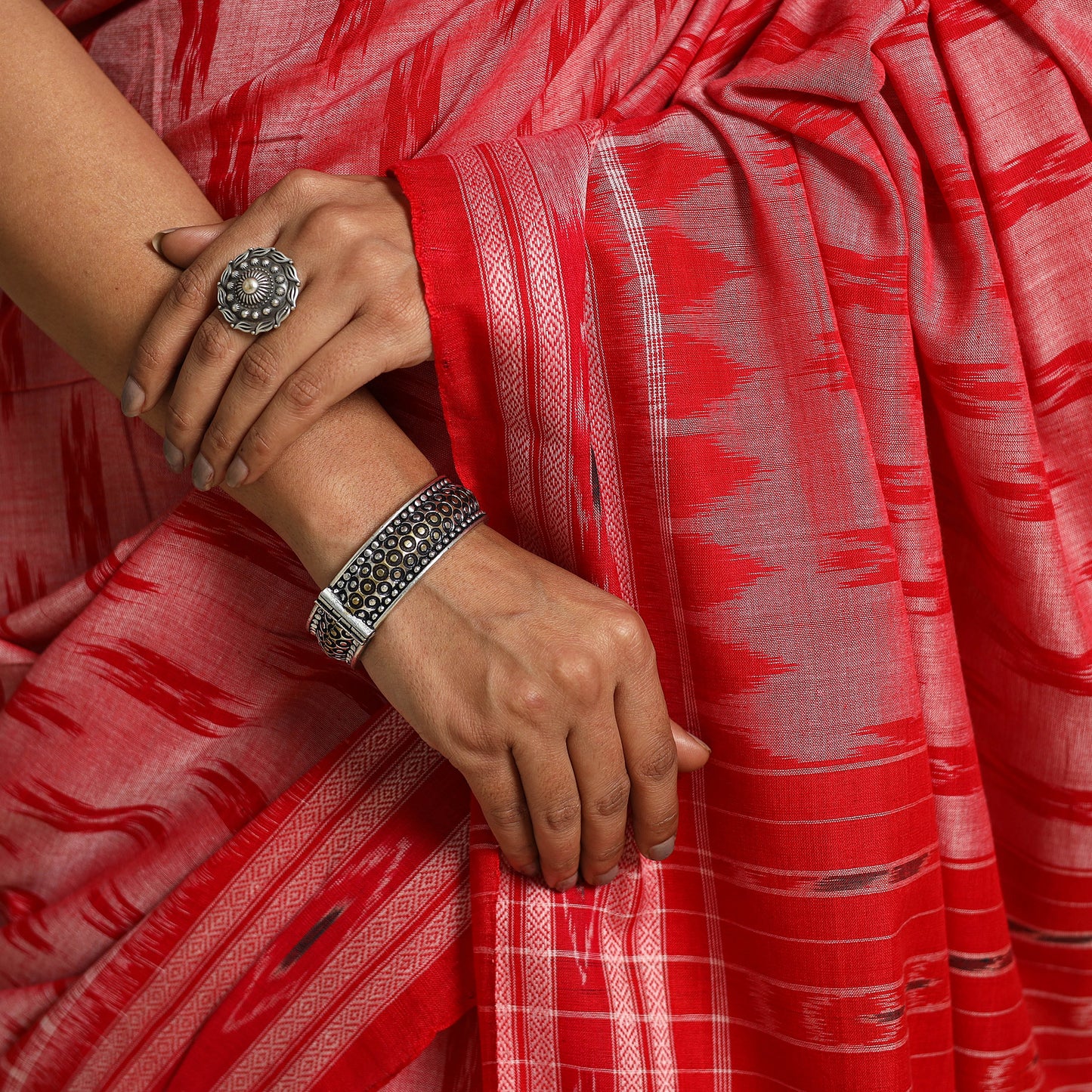 Buy Pink Ikat Handloom Cotton Sambalpuri Saree