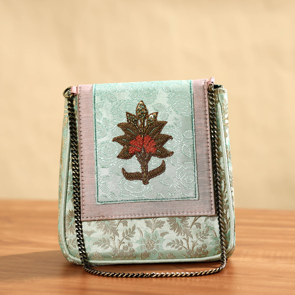 embroidered hand bag