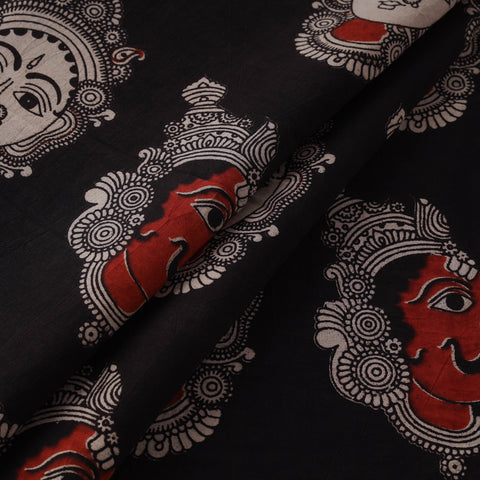Black - Kalamkari Printed Cotton Fabric 13