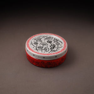 Odisha Pattachitra Handpainted Stainless Steel Masala Box (7.2 x 7.2 in) 03