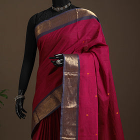 Red - kandangi buti chettinad cotton saree with border 57
