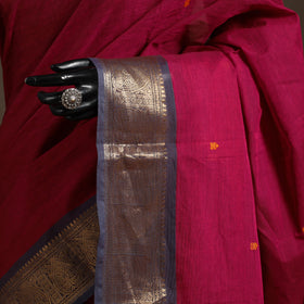 Red - kandangi buti chettinad cotton saree with border 57