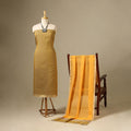 Yellow 2pc Handloom Silk Cotton Maheshwari Dress Material