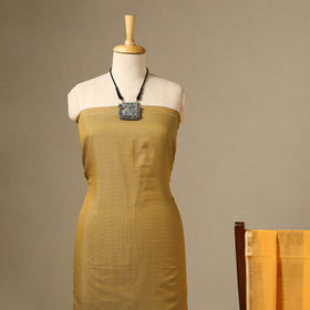 Yellow 2pc Handloom Silk Cotton Maheshwari Dress Material