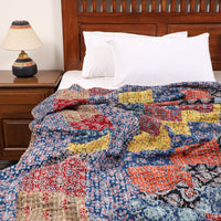 Ajrakh Patchwork Tagai Kantha Bed Cover