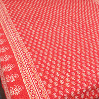 Red - Pure Cotton Double Bagru Print Bed Cover Set 05