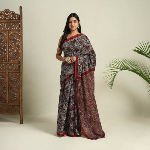 Bindaas Art Natural Dyed Cotton Block Print Saree 30