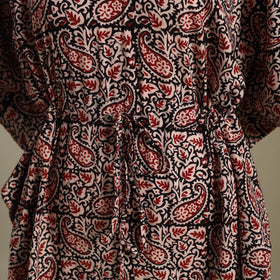 Black Bagh Block Print Cotton Kaftan (Short)