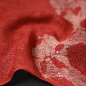 Red - handloom natural dyed linen bindaas stole 03