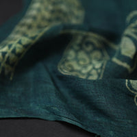 Green - Bindaas Block Printed Natural Dyed Linen Handloom Stole 02