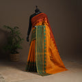Orange - kandangi buti chettinad cotton saree with border