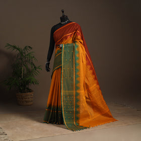 Orange - kandangi buti chettinad cotton saree with border