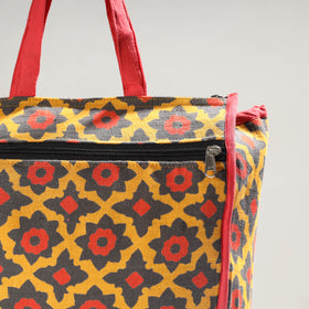 Multicolor Handmade Jaipur Printed Cotton Shopping Bag