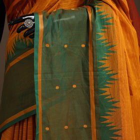 Orange - kandangi buti chettinad cotton saree with border