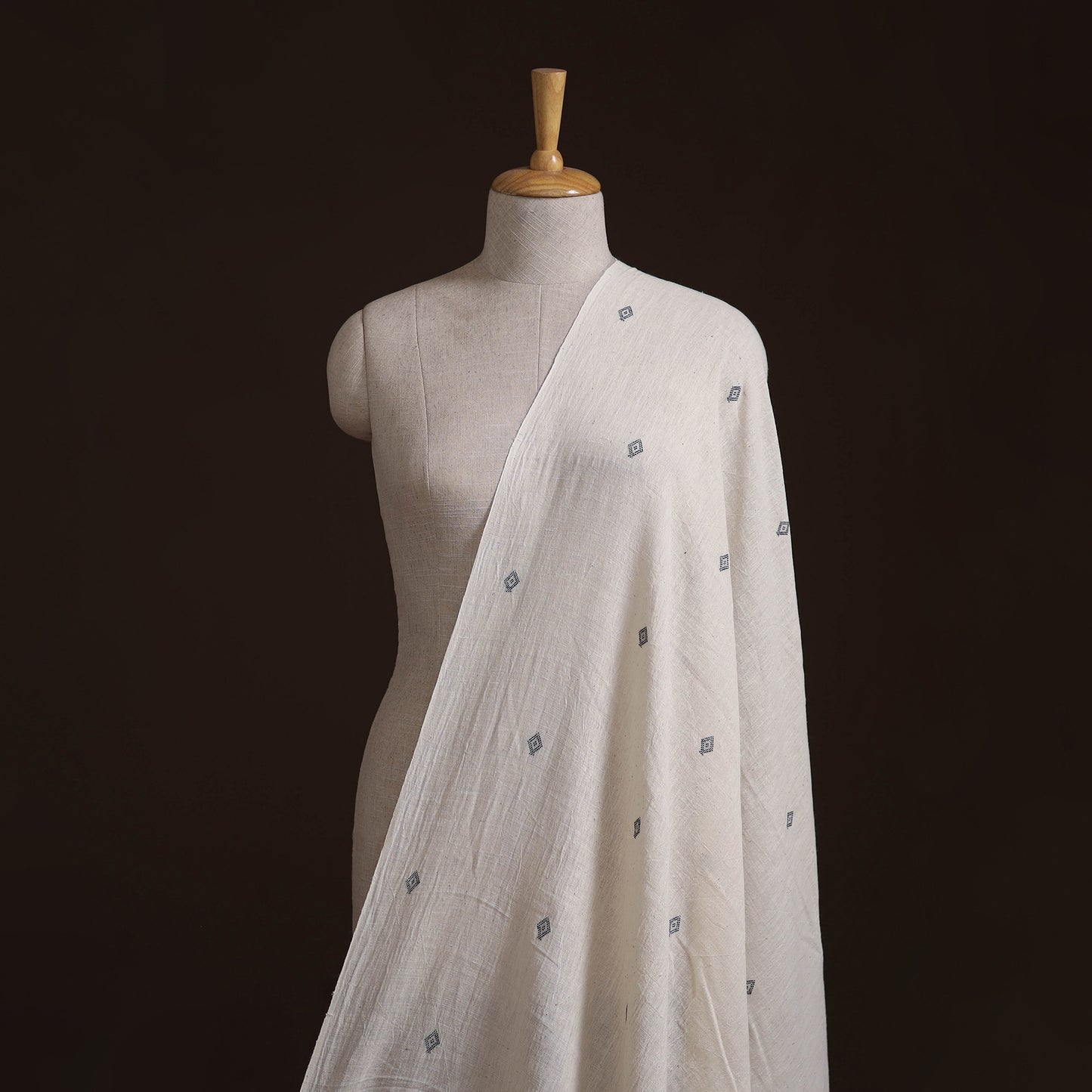 Kutch Organic Kala Cotton Pure Handwoven Buti Fabric 06