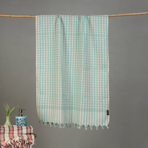 Pure Handloom Fine Cotton Checks Bath Towel 47