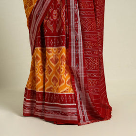 Orange - ikat handloom cotton sambalpuri saree 10